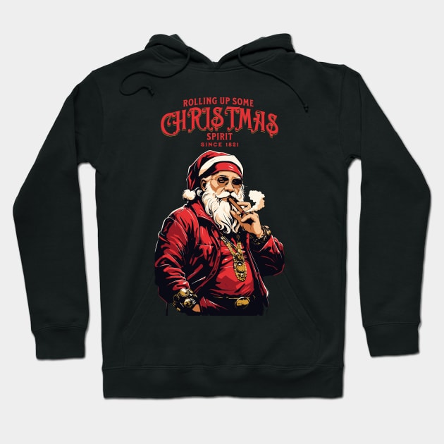 Rolling Up Some Christmas Spirit Hoodie by Twisted Teeze 